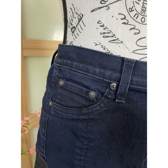 Rag & Bone Lamb Leather Panel Motocross Jeans in Midnight Size 32 - Picture 12 of 15